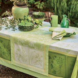 Garnier Thiebaut Chemin de table antitache déperlant pur coton vert 54X180 - Publicité