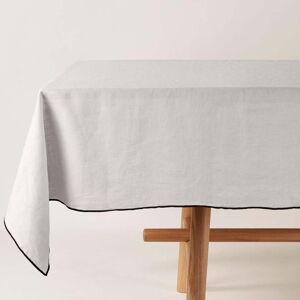 Madura Nappe carree en Coton Calcaire et bourdon noir 170x170 cm