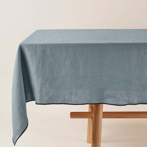 Madura Nappe rectangulaire en Coton Vert de gris et bourdon noir 170x320 cm - Publicité