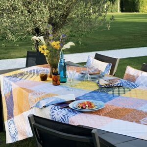 Garnier Thiebaut Nappe enduit imperméable pur coton multicolore 150X150 Multicolore 150x1x150cm