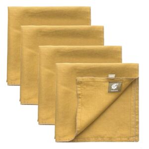 Febronie Serviettes de table (x4) lin lave 45x45 jaune moutarde