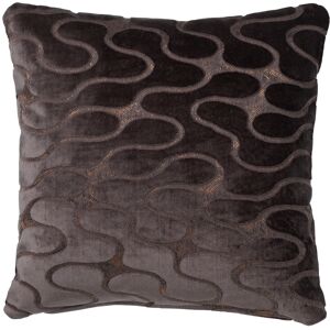 Hoii Coussin marron en velours 45x45 cm avec motif Marron 45x15x45cm