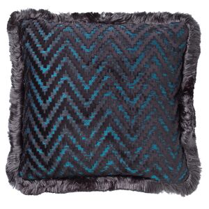 Hoii Coussin bleu en velours 45x45 cm avec motif Bleu 45x15x45cm