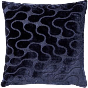 Hoii Coussin bleu en velours 45x45 cm avec motif Bleu 45x15x45cm