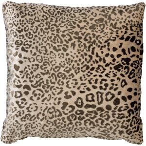 Hoii Coussin beige en velours 45x45 cm avec imprimé animalier