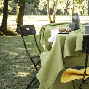 Alexandre Turpault Nappe en lin vert platane 170x320 Vert 170x170x320cm