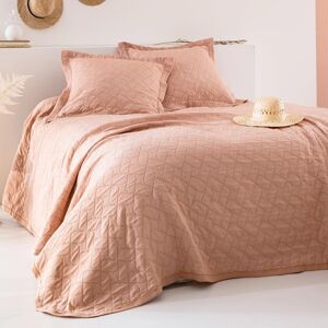 Becquet Jete de lit 250x250 orange terracotta en coton