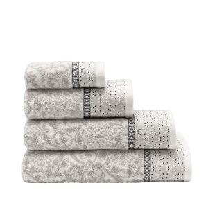 Le Jacquard Français Serviette de bain en coton armoise 90 x 150 Gris 150x0x90cm