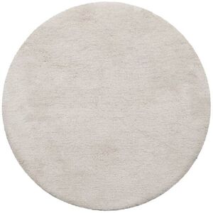 Homie Living Tapis de bain microfibre rond très doux uni blanc crème D90 Blanc 90x90x90cm