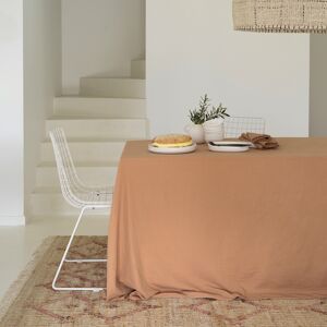 Maison d'été Nappe gaze de coton terre cuite 180X250 CM Orange 250x1x180cm