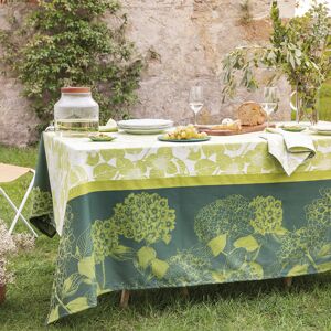 Garnier Thiebaut Nappe carrée pur coton vert 180x180 cm Vert 180x1x180cm