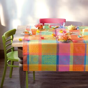 Garnier Thiebaut Nappe carrée pur coton orange 180x180 cm Multicolore 180x1x180cm