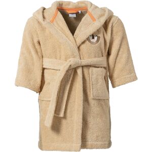 Carré Blanc Peignoir enfant bouclette de coton bio à capuche beige