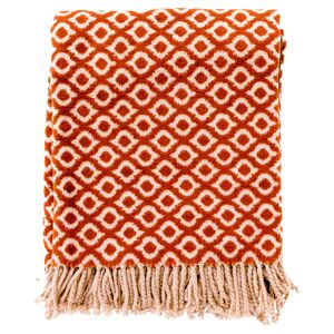 Hoii Plaid orange 150x200 cm en coton et acrylique avec motif