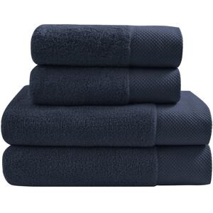 Sensei Maison Ensemble de bain 4 pieces en coton peigne Zero Twist Bleu Nuit