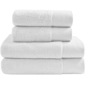 Sensei Maison Ensemble de bain 4 pieces en coton peigne Zero Twist Blanc