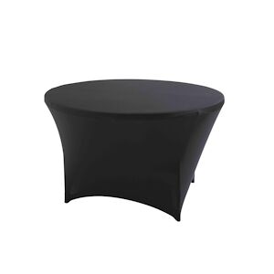 Oviala Business Nappe élastique pour table ronde 150cm noire