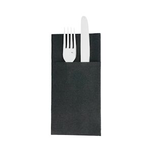 García de Pou 720 Unités - Serviettes Kangourou Plus 55 G/M2 40X45 Cm Noir Airlaid - Garcia de Pou