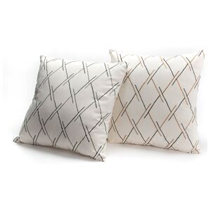 Coussin Herme 45 x 45 cm x2 -  Blanc Carre Tissu Amadeus 45x8 cm