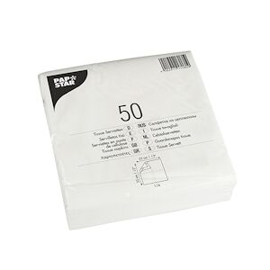 Papstar Serviettes, 2 plis pliage 1/4 33 cm x 33 cm blanc