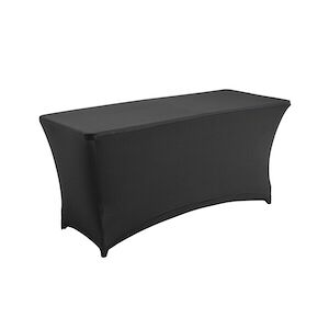 Oviala Business Housse nappe pour table buffet traiteur Noir - Oviala