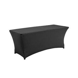 Oviala Business Nappe housse noire pour table pliante 180 cm - Oviala