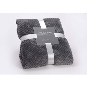 Plaid damier 130x170 gris anthracite -  Rectangle Polyester Amadeus 170x130 cm - Publicité