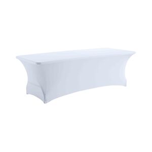 Oviala Business Nappe élastique blanche pour table pliante 244 cm - Oviala