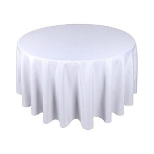 LTITEX - Nappe blanche ronde Atlas 240 cm