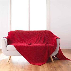 Non communiqué Plaid Flanelle Uni Arya 180x220cm Carmin Rouge - Publicité