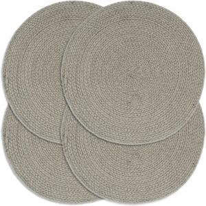 133848 vidaXL Napperons 4 pcs Gris Plain 38 cm Rond Coton - Publicité