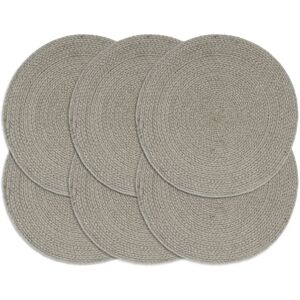 133849 vidaXL Napperons 6 pcs Gris Plain 38 cm Rond Coton - Publicité