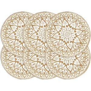 133867 vidaXL Napperons 6 pcs Blanc 38 cm Rond Jute - Publicité