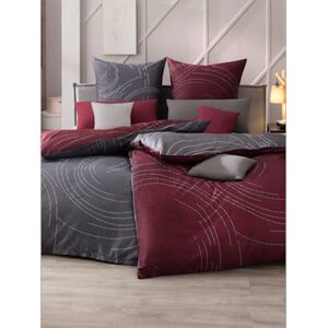 Linge de lit flanelle fine douce - Kaeppel - rouge foncé-gris ROUGE FONCÉ-GRIS 3