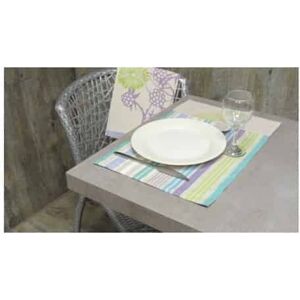 ART 2 Sets de table rayé turquoise et mauve -