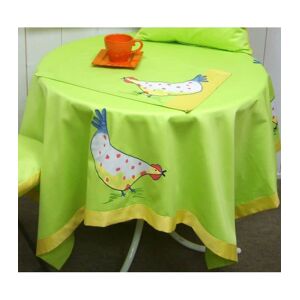 ART Nappe special Paques motif poule dessinee a la main -