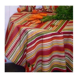 ART Nappe rayee orange brodee legumes -