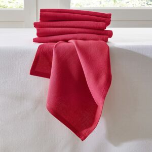 Blancheporte Serviette de table unie - lot de 6 - Blancheporte Rouge Lot de 6 serviettes de table: 45x45cm