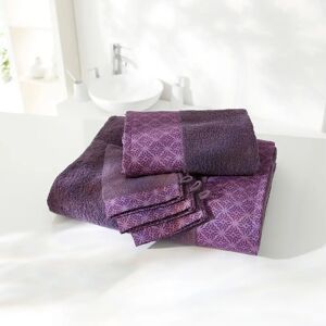 Éponge bouclette 420 g/m² liteau imprime rosace - Serviette : 50x100cm - Violet - ColombineUne veritable douceur pour vous comme pour la planete ! Cette collection d'eponge absorbante, aussi elegante que raffinee, viendra parfaire votre deco en y apportan