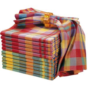 Serviette de table carreaux Madras - Lots - BlancheporteDes serviettes de table, en pur coton, pour toute la famille... Lot de 4, 8 ou 12 serviettes de table a carreaux multicolores style madras. Consommez responsable avec cet achat portant le label OEKO-