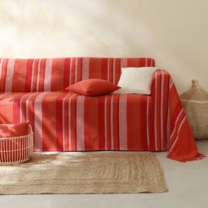 Plaid jete multicolore coton tissage artisanal - Blancheporte Orange Plaid : 150x150cm