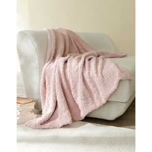 Plaid bouclette sherpa moutonnee - reversible polaire - Blancheporte Rose Plaid : 125x150cm