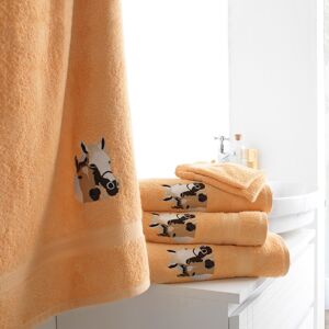 Blancheporte Éponges brodees chevaux Colombine® - Lots - Colombine Orange Drap de bain : 70x130cm