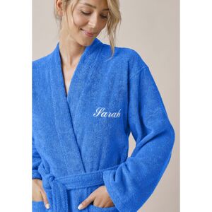 Peignoir mixte adulte uni coton eponge bouclette col kimono personnalise - 38/40 - Bleu - ColombineQualite Colombine® pour ce peignoir eponge bouclette 380g/m² tres confortable, moelleux, absorbant et doux... a personnaliser avec un prenom, message ! Un c