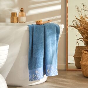 E?ponge coton bouclette 420 g/m2 liteau motif floral - Lot 1 Serviette 50x100cm + 1 Gant - Bleu - ColombineCette eponge au motif bucolique et champetre vient egayer votre salle de bain et faire de la toilette un moment reconfortant d'une incroyable douceu