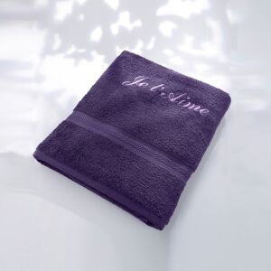 Blancheporte Serviette eponge personnalisable confort moelleux - Colombine Violet Drap de bain : 90x150cm
