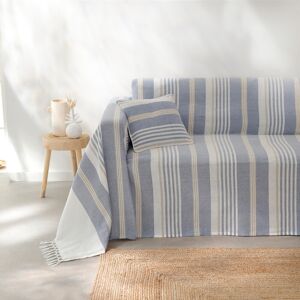 Plaid jete multicolore coton tissage artisanal - Blancheporte Bleu Jete 2 personnes : 220x250cm