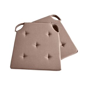 Galette de chaise unie carrée coton - BlancheporteUltra-faciles à installer et bien maintenues par patte auto-agrippantes, ces galettes rénoveront vos chaises en beauté et leur apporteront un nouveau confort.Lot de 2 galettes de chaise : 38x38cmTaupe - Publicité