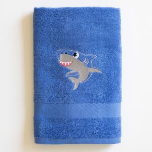 Colombine des petits Collection éponge enfant brodée requin coton - 380g/m2 - Colombine des petits Bleu Lot de 2 gants