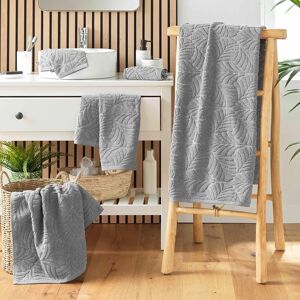 Blancheporte Éponge coton effet jacquard - 450g/m² - Blancheporte Gris Serviette : 50x90cm